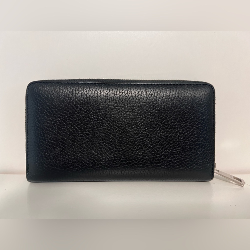 Gucci Black Leather Zip Around Continental Wallet Gold Hardware Authentic Luxury - Picture 2 of 10